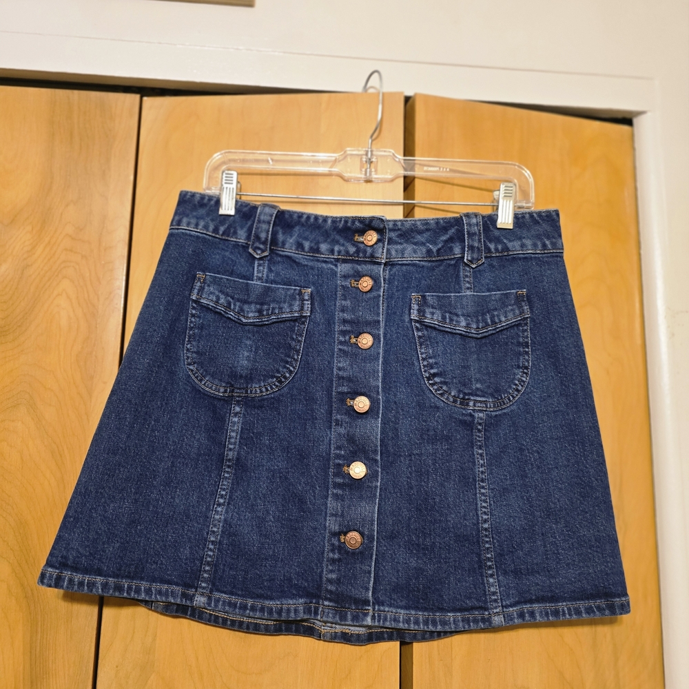 Madewell Blue Denim A-Line Skirt